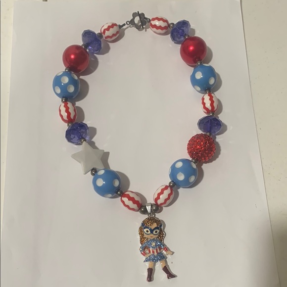 Handmade Jewelry - Playful Beaded Necklace with Doll Charm